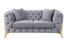 Jelanea - Loveseat - Gray Velvet & Gold Finish