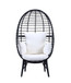 Penelope - Patio Lounge Chair - Light Gray Fabric & Black Finish