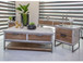 Mita - Chairside Table - Honey Brown / Light Gray
