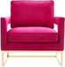 Avery - Velvet Chair With Polished Gold Base