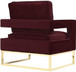 Avery - Velvet Chair With Polished Gold Base