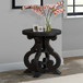 Stone - End Table With PU Base - Dark Walnut