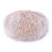 Ruby - Genuine Tibetan Lamb Fur Round Pillow - Blush