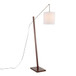 Arturo - Arturo Floor Lamp - Walnut Wood And White Fabric Shade