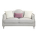 Kasa - Loveseat With 3 Pillows - Beige Linen & Champagne