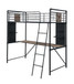 Cordelia - Twin Loft Bed With Desk - Antique Oak, Sandy Black & Dark Bronze Hand-Brushed