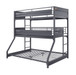 Cargo - Twin Over Twin Over Full Bunk Bed - Gunmetal