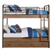 Adams - Twin Over Twin Bunk Bed With Trundle - Antique Oak & Gunmetal