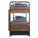 Adams - Twin Over Twin Bunk Bed With Trundle - Antique Oak & Gunmetal
