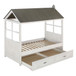 Tree House II - Twin Bed - Weathered White & Washed Gray