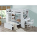 Ragna - Twin Loft Bed With Desk & Wardrobe - White