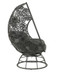 Hikre - Patio Lounge Chair - Clear Glass, Charcaol Fabric & Black Wicker