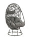Hikre - Patio Lounge Chair & Side Table - Clear Glass, Charcoal Fabric & Black Wicker