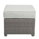 Salena - Patio Sofa With 2 Pillows & Ottoman - Beige Fabric & Gray Wicker