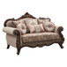 Mehadi - Loveseat With 6 Pillows - Velvet & Walnut