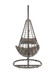 Uzae - Patio Swing Chair - Gray Fabric & Charcaol Wicker