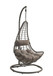 Uzae - Patio Swing Chair - Gray Fabric & Charcaol Wicker