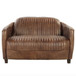 Brancaster - Loveseat - Retro Brown Top Grain Leather & Aluminum
