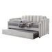 Peridot - Twin Daybed With Trundle - Dove Gray Velvet