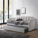 Peridot - Twin Daybed With Trundle - Dove Gray Velvet