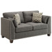 Laurissa - Loveseat With 4 Pillows - Light Charcoal Linen