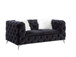 Phifina - Loveseat With 2 Pillows - Black Velvet