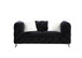 Phifina - Loveseat With 2 Pillows - Black Velvet