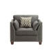 Laurissa - Chair With 3 Pillows - Light Charcoal Linen