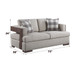 Niamey - Loveseat With 2 Pillows - Fabric & Walnut