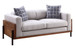 Pelton - Loveseat With 2 Pillows - Fabric & Walnut