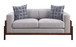Pelton - Loveseat With 2 Pillows - Fabric & Walnut