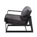 Locnos - Accent Chair - Gray Top Grain Leather & Black