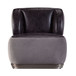 Decapree - Accent Chair - Antique Slate Top Grain Leather & Gray Velvet
