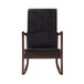 Raina - Rocking Chair - Dark Brown Synthetic Leather & Espresso