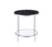 Virlana - End Table - Faux Black Marble Top & Chrome