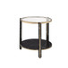 Thistle - End Table - Clear Glass, Faux Black Marble Top & Champagne
