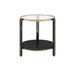 Thistle - End Table - Clear Glass, Faux Black Marble Top & Champagne