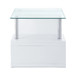 Nevaeh - End Table - Clear Glass Top & White High Gloss