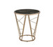 Cicatrix - End Table - Faux Black Marble Glass & Champagne Finish