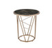 Cicatrix - End Table - Faux Black Marble Glass & Champagne Finish