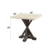 Romina - End Table - White Marble Top & Weathered Espresso
