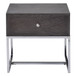 Iban - End Table - Gray Oak & Chrome