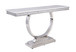 Zander - Accent Table - White Printed Faux Marble & Mirrored Silver Finish