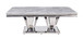 Satinka - Coffee Table - Light Gray Printed Faux Marble & Mirrored Silver Finish
