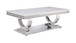 Zander - Coffee Table - White Printed Faux Marble & Mirrored Silver Finish