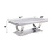 Zander - Coffee Table - White Printed Faux Marble & Mirrored Silver Finish