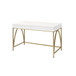Lightmane - Writing Desk (Same Ac00900) - White High Gloss & Gold