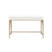 Lightmane - Writing Desk (Same Ac00900) - White High Gloss & Gold