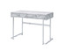 Tigress - Writing Desk - White Printed Faux Marble & Chrome Finish