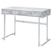Tigress - Writing Desk - White Printed Faux Marble Top & Chrome